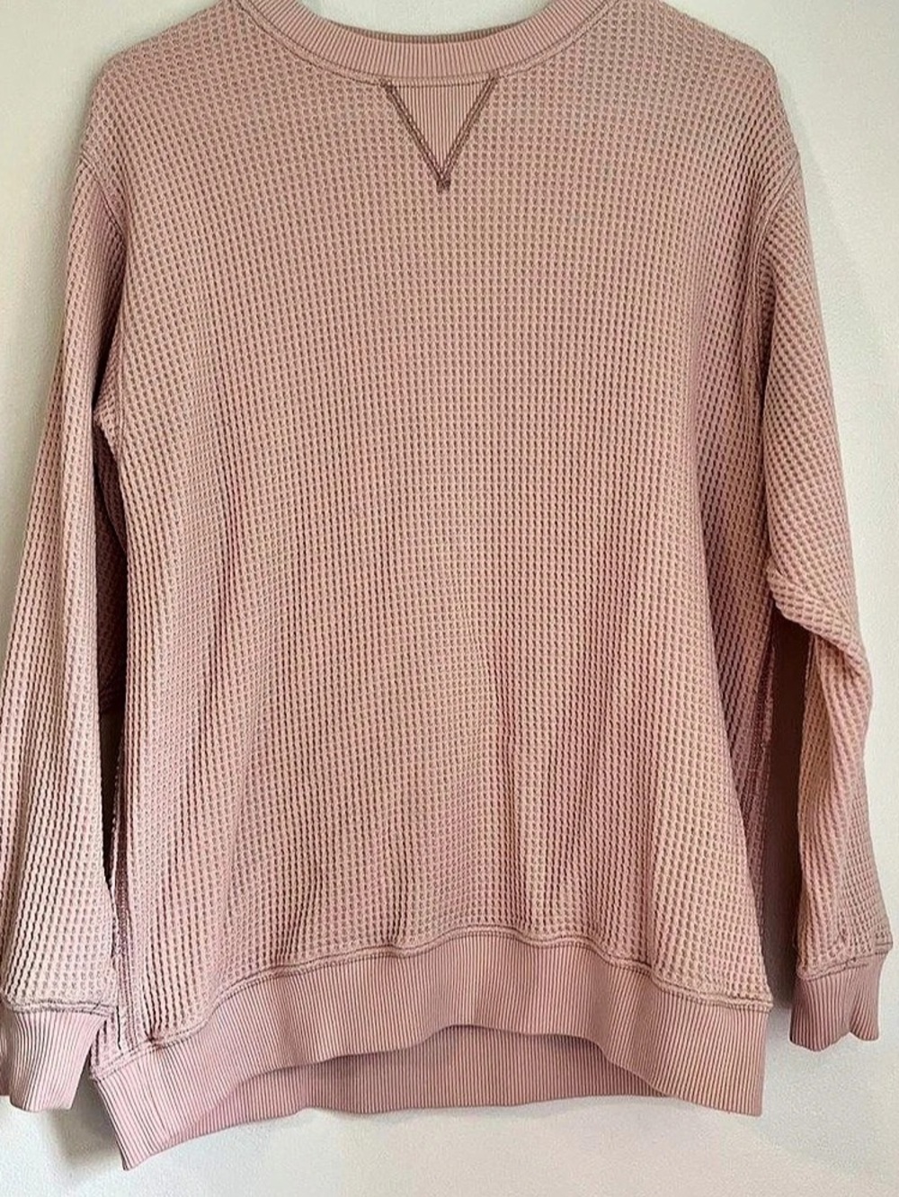 Pink Aerie Waffle Knit Crewneck Sweater Like New